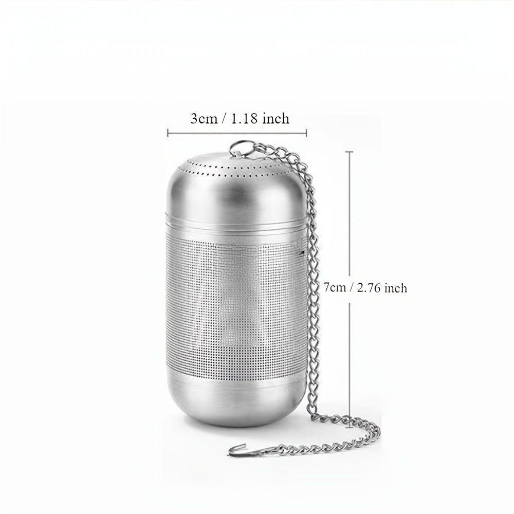 High-Quality Stainless Steel Tea Infuser with Chain Hook & Lid - Fine Mesh Loose Leaf Strainer, Durable and Eco-Friendly Filter for a Flawless Brew