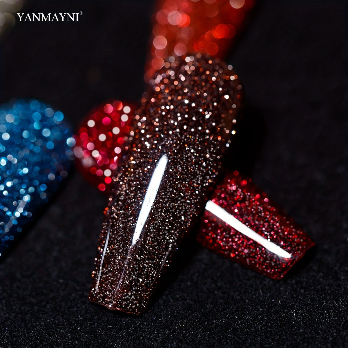 YANMAYNI Sparkling Reflective Glitter Gel Nail Polish - Disco DJ Style, Fragrance-Free, 7.5ml