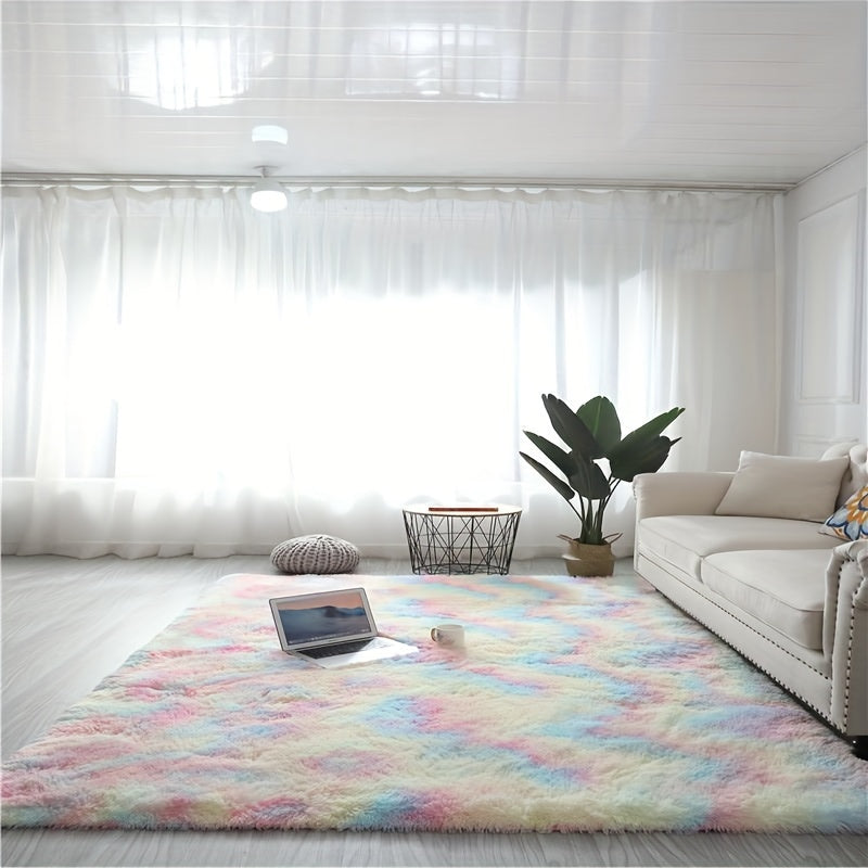 Soft, fluffy shag area rug perfect for living rooms and bedrooms. This shaggy floor carpet adds a touch of luxury and comfort to your home decor. Non-slip, machine washable for easy maintenance. Add a cute and cozy touch to any room with this stylish rug.