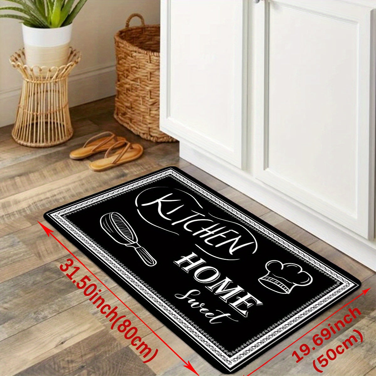 Super Absorbent Oil-Proof Kitchen Rug Set - 1 Piece, Anti-Fatigue, Waterproof, Non-Slip - Perfect for Runner, Bedside, Laundry, Farmhouse, Hallway, Home Office - Washable Carpet for Comfort and Style in the Kitchen