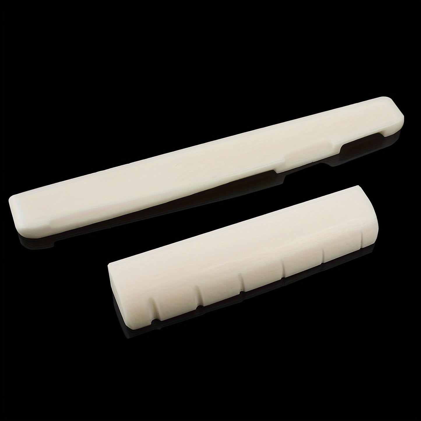 1 set of 2 pieces 6-string acoustic guitar bone bridge saddle and nut made of real bone