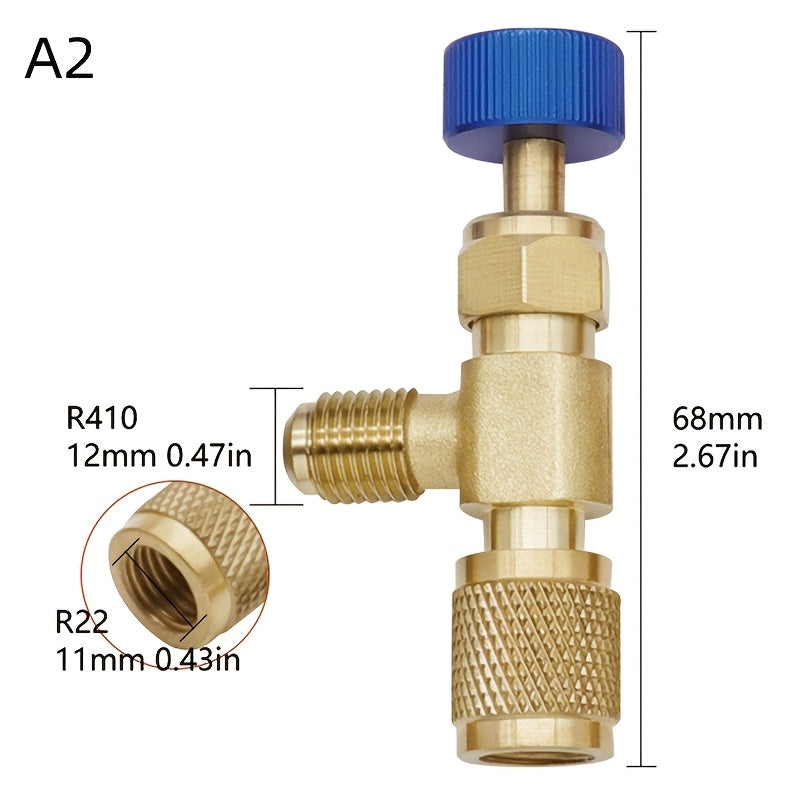 Адаптер предохранительного клапана для хладагента, 1/4&quot; предохранительный клапан для жидкости для кондиционирования воздуха R410A R22, ручное управление без необходимости в электричестве