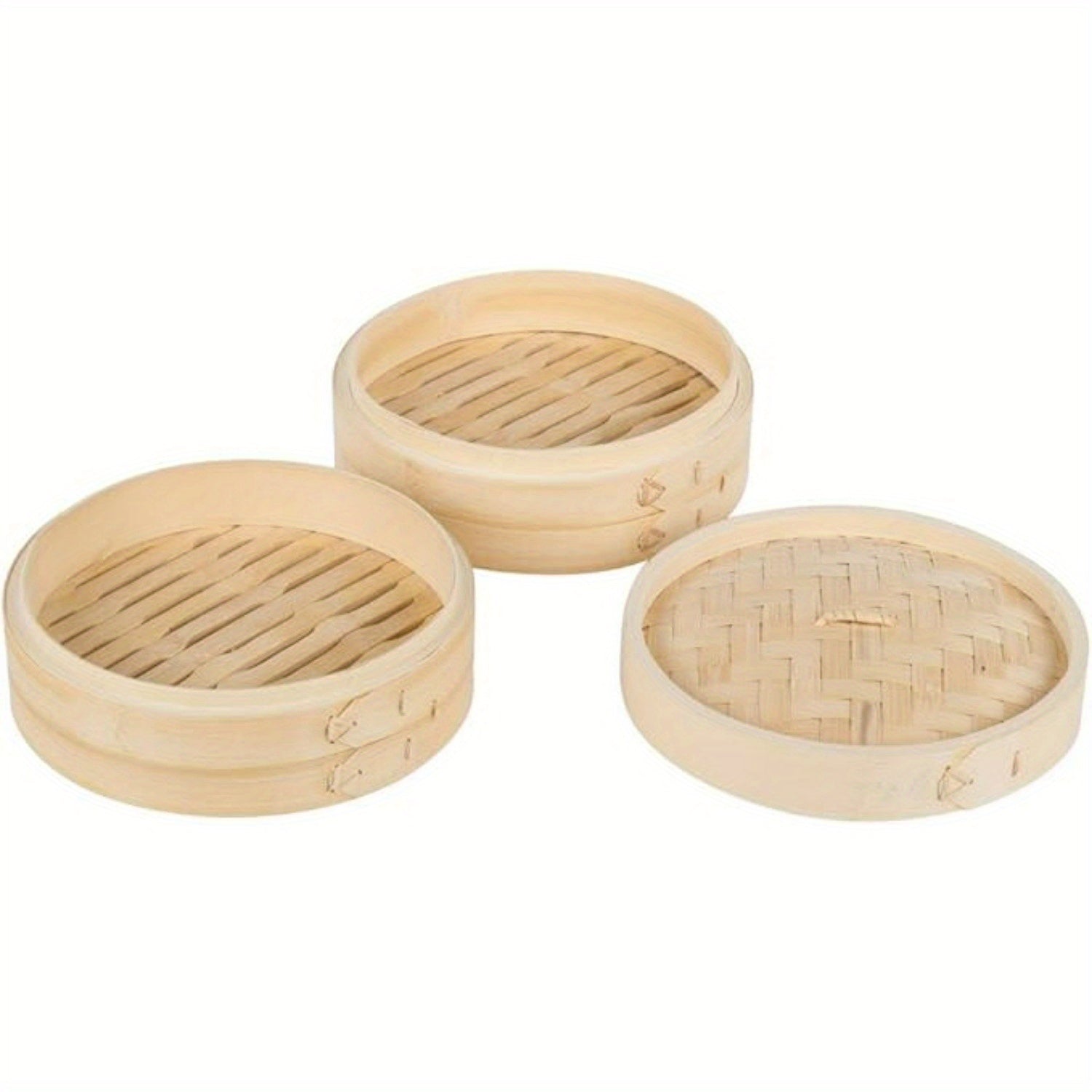 '- "30.48cm Bamboo Steamer Set with Lid - 2 Tiers for Cooking Dim Sum, Bao Buns & Chinese Dishes - Non-Stick, Great for Home Cooks & Restaurants