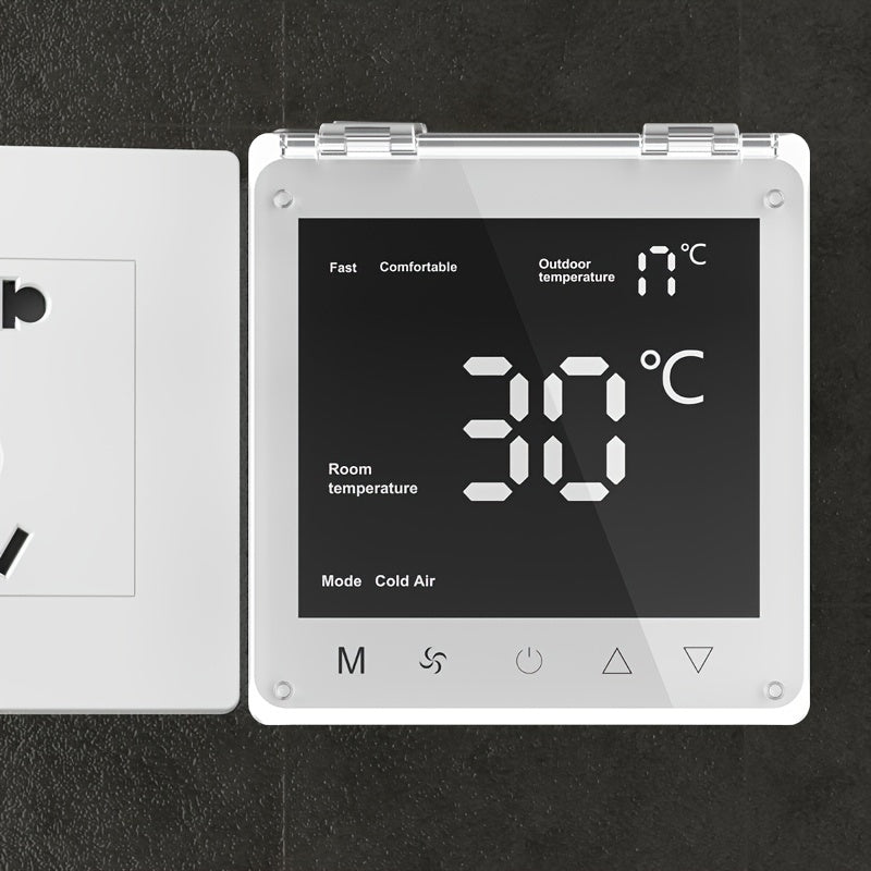 Cover to Protect Switch from Youngsters: Waterproof, Touch-Sensitive Central Air Conditioning Panel Thermostat and Bathroom Fan with Light-Shielding Features