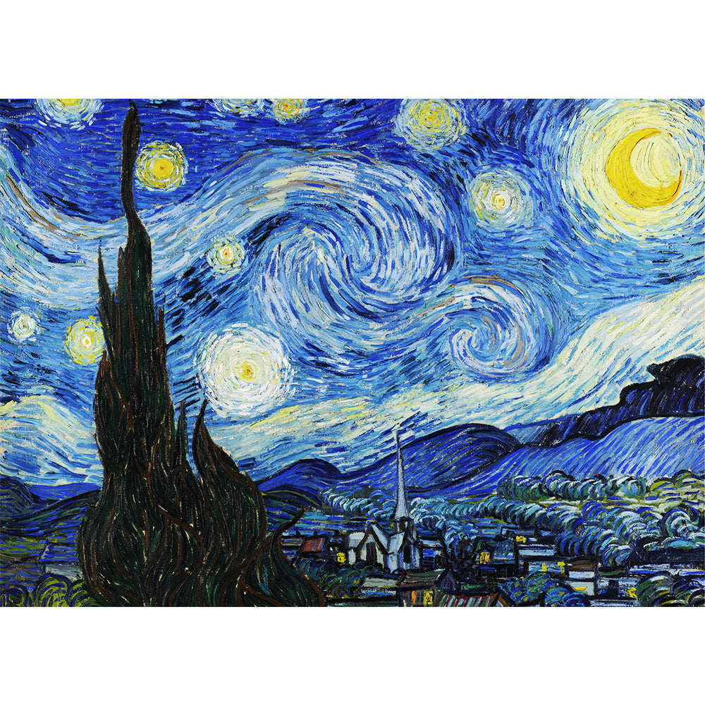 Maxrenard "The Starry Night" 1000pc Jigsaw Puzzle for Adults - Van Gogh Masterpiece, Waterproof, Intermediate Skill Level, High-Quality Recycled Cardboard, Vibrant Colors, 67.95cm x 48.9cm