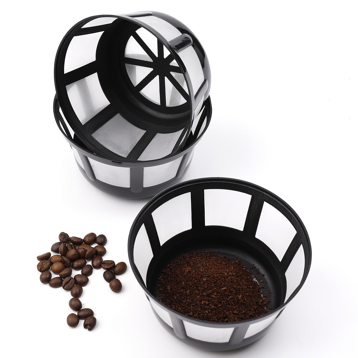 1 or 2 Coffee Filter Holders, a reusable basket for coffee filters, mesh filter for coffee machines, hand drip filter basket, perfect for RVs, outdoor camping, picnics, offices, and travel. A must-have accessory for coffee makers and coffee bars, great