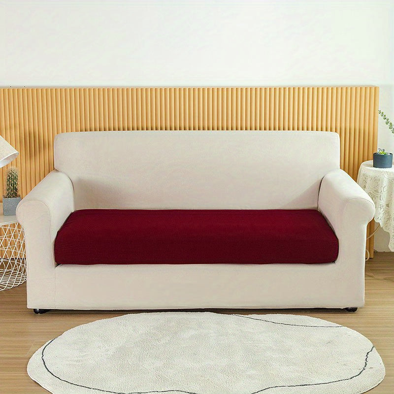 Waterproof Jacquard Sofa Slipcover protects furniture with elastic cover. Polyester material enhances home decor.