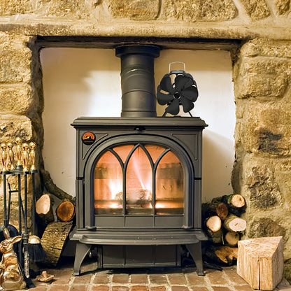 Six-Leaf Fireplace Fan идеально подходит для газовых плит, подледной рыбалки на открытом воздухе и приготовления пищи. Этот тепловой вентилятор обеспечивает мощное распределение тепла.