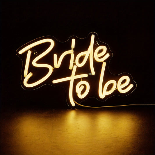 Bride To Be LED Neon Sign, USB Powered, Wall Decoration for Bedroom and Events.