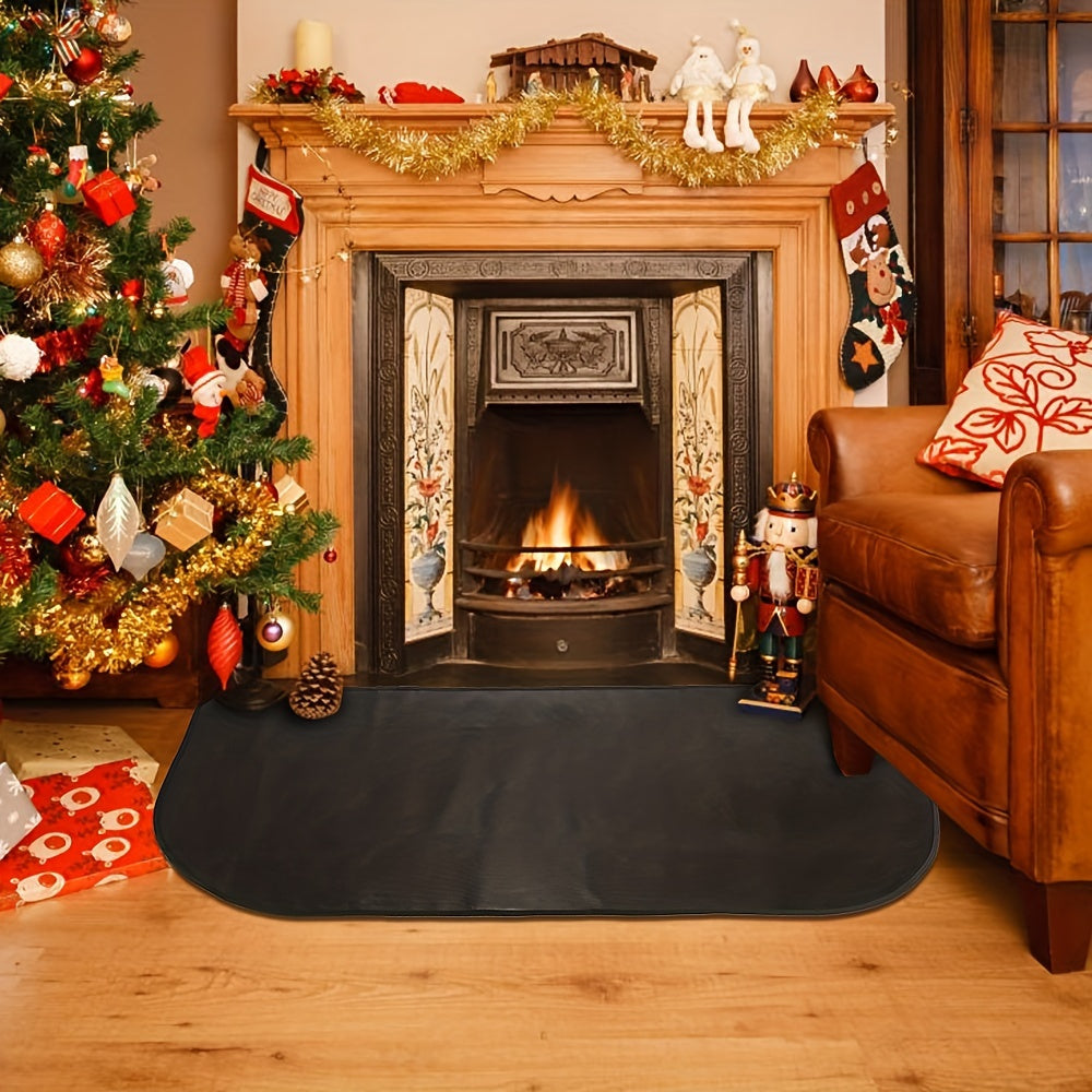 Fireproof and flame-retardant double-layer fiberglass floor mat designed for wood stoves, measuring 101.6x50.04cm. This durable mat is heat-resistant and high-temperature resistant, providing protection for your fireplace and stove top.