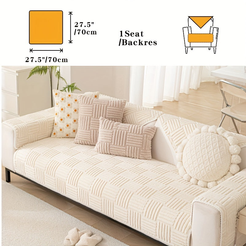 Soft, non-slip sofa cover for pet-friendly furniture protection in any room.