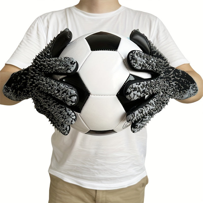 Soccer goalie gloves with Giga Latex 4mm, strong grip and palm protection for boys, youth, adult, and men. Available in sizes 6-10 with 3 styles at Level 3.