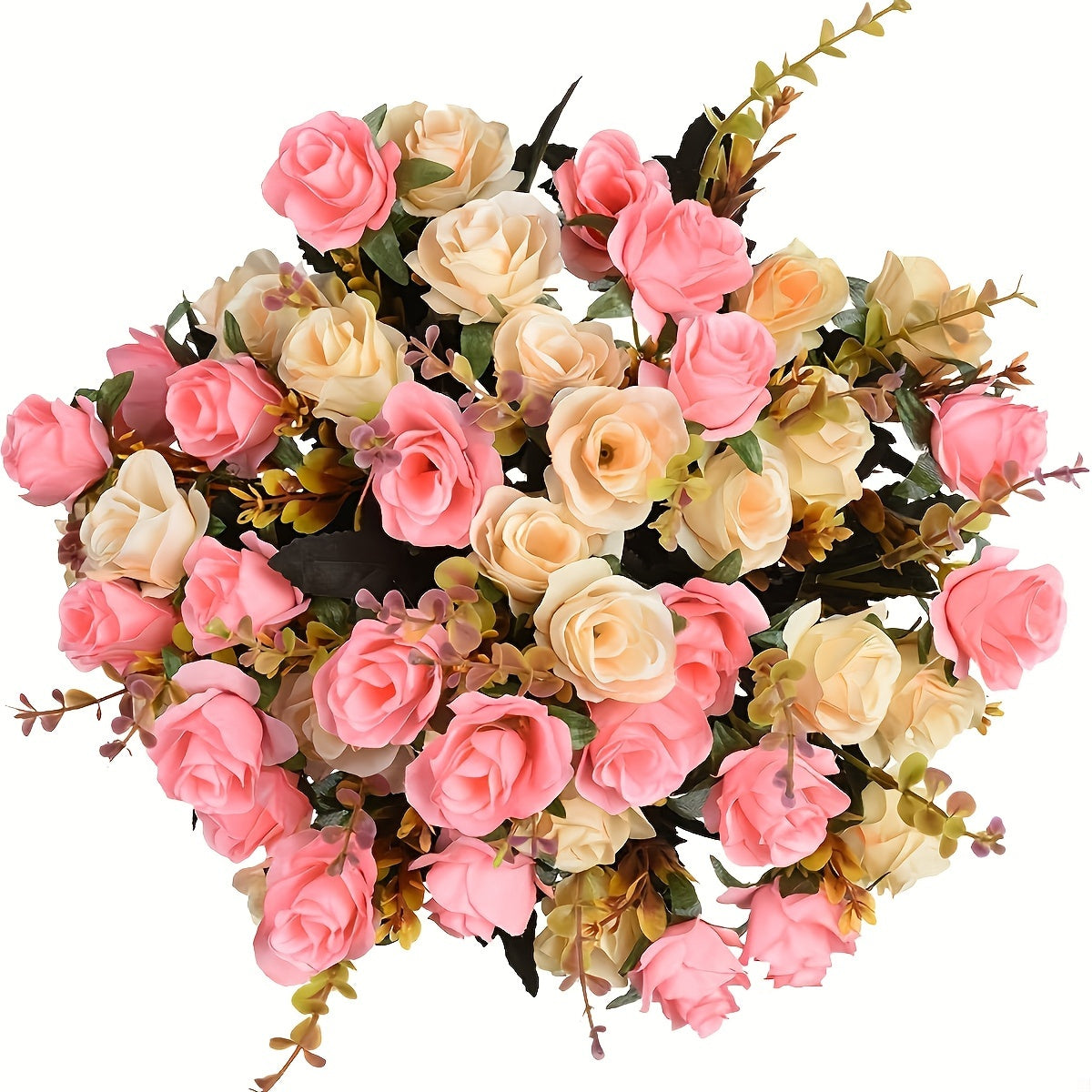 UV resistant artificial rose bouquet ideal for spring, Valentine's Day, weddings, home & office decor, and outdoor garden celebrations.