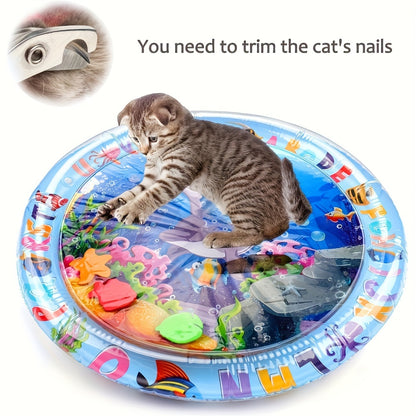 Interactive cat play mat with floating fish for indoor cats. No battery needed.