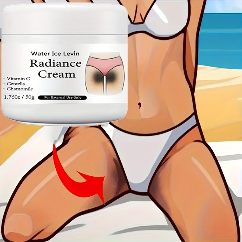 Whitening cream with Vitamin C to even skin tone, brighten intimate areas, underarms, and joints, and moisturize inner thighs and buttocks.