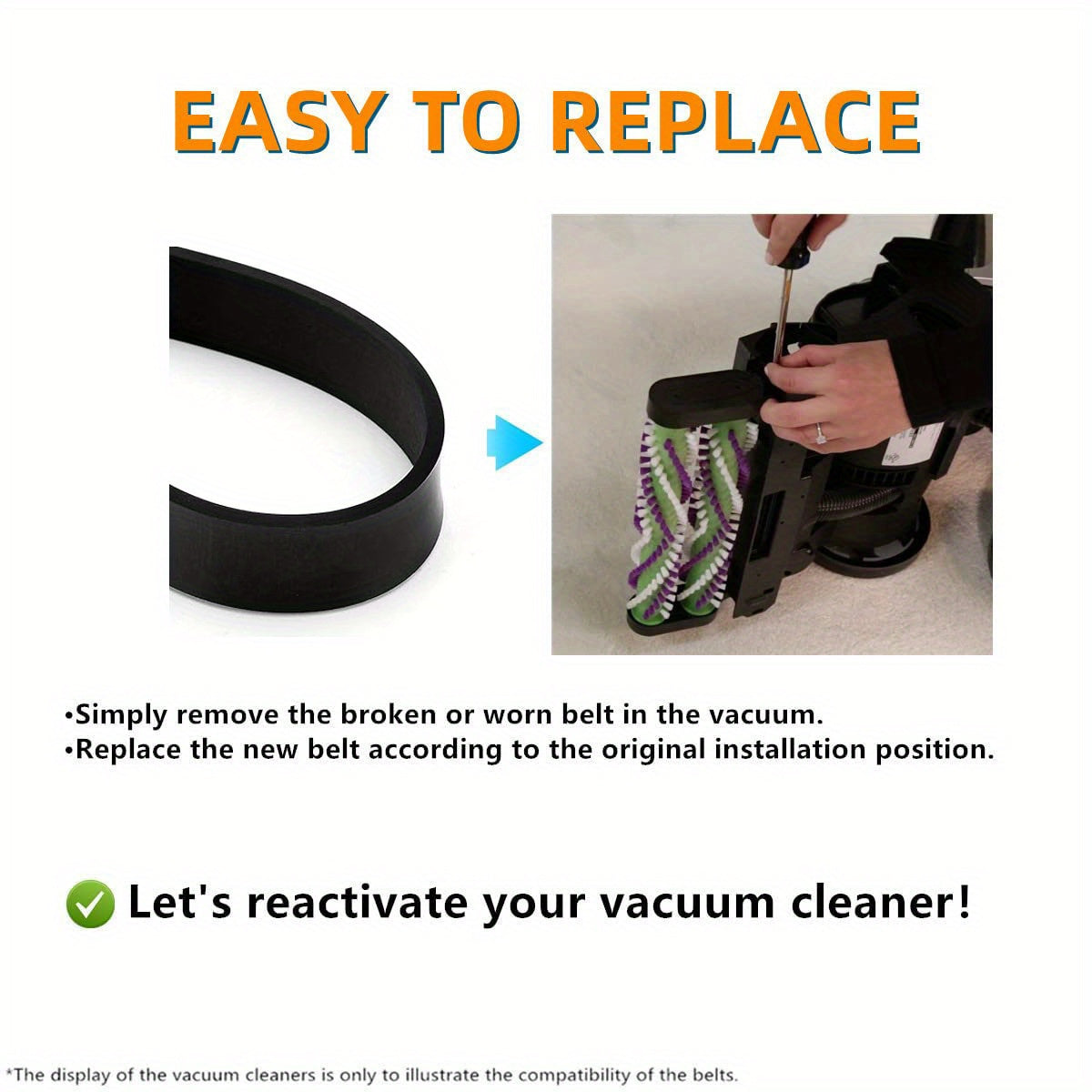 Replace the belts of your Bissell PowerForce Helix Turbo Vacuum Cleaner easily with this convenient 4-pack of replacement belts. Compatible with a variety of models including 2191, 2191U, 2190, 1700, 1701, 1797, 2691, 2692, 1240, 12B1, 68C7, and 3920