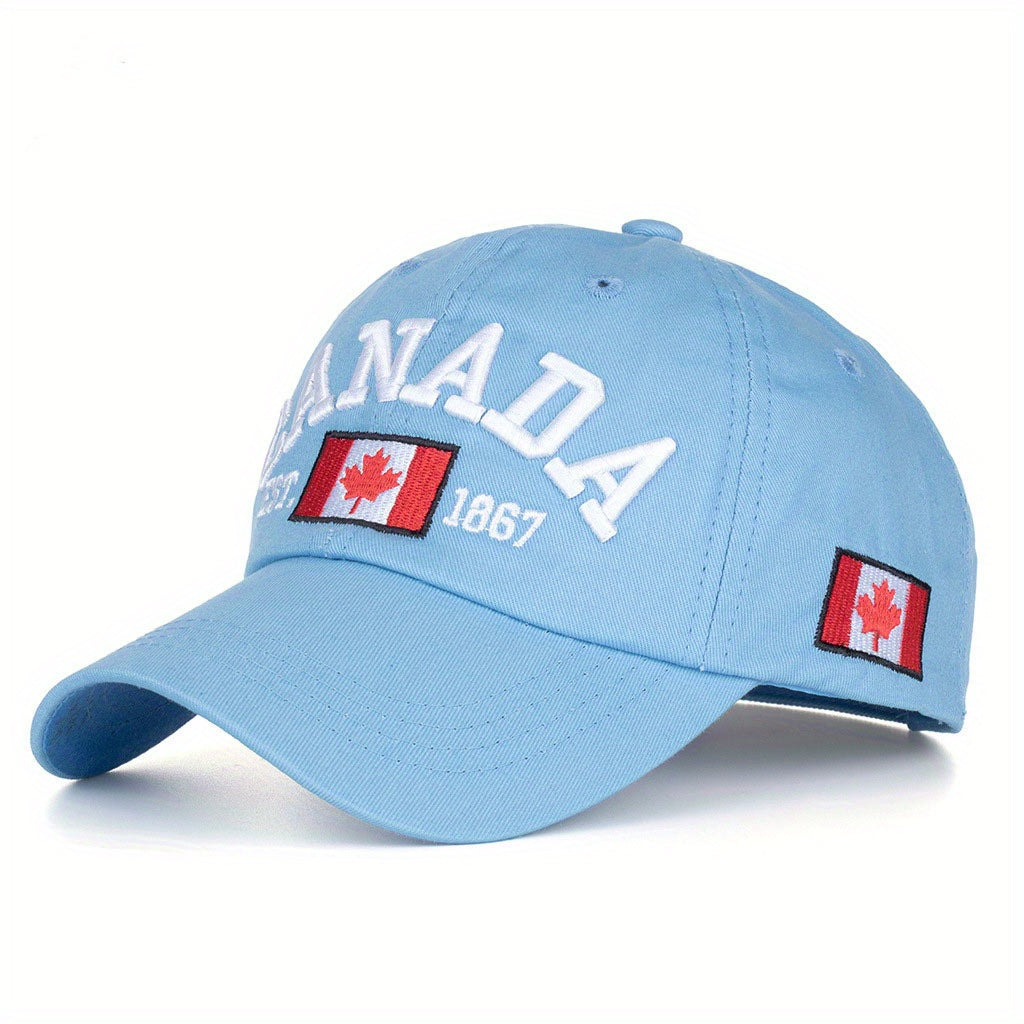 Canada 1867 Baseball Cap with Canadian Flag Embroidery