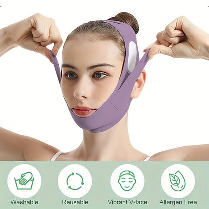 Adjustable V-Line Face Lifting Mask for Double Chin Reduction & Tightening, Breathable and Reusable.