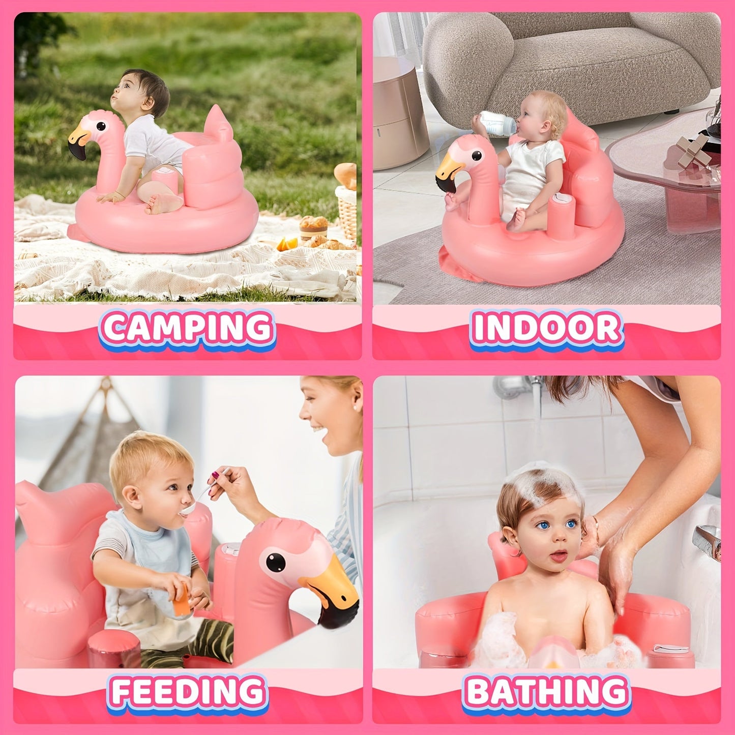 The GOARD Inflatable Baby Chair is a convenient and versatile choice for parents with young children. This chair comes with a built-in air pump, making it easy to inflate and set up. The PVC baby floor seat support cushion provides comfort and stability