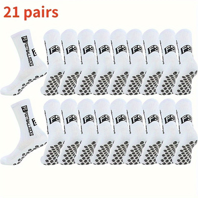 21, 18, 16, 14, and 7 pairs of Men's and Women's Silicone Anti-slip Towel Bottom Thickened Socks