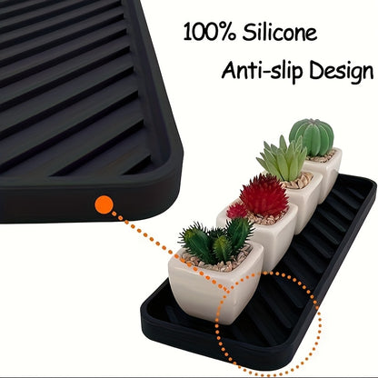 A multipurpose silicone storage tray for bathrooms and kitchens.