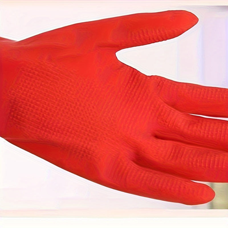 Extra Long Heavy Duty Rubber Gloves - Popular Pick for Kitchen and Bathroom Cleaning, Waterproof and Wear-Resistant, Made with Powder-Free Silicone Material