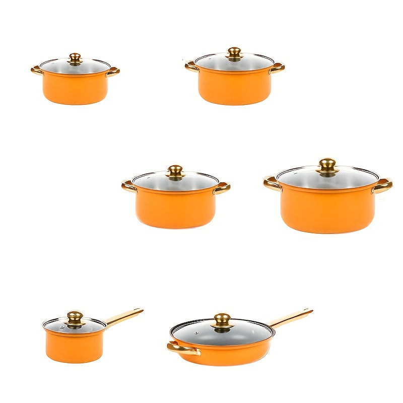 12-piece UAO Stainless Steel Cookware Set, with Induction Compatible Kitchen Pots and Lids. Features a Multi-functional Soup Pot for Healthy Cooking of Soup, Pasta, and Seafood. Makes an Ideal Housewarming or Christmas Gift for Home and Restaurant Use.