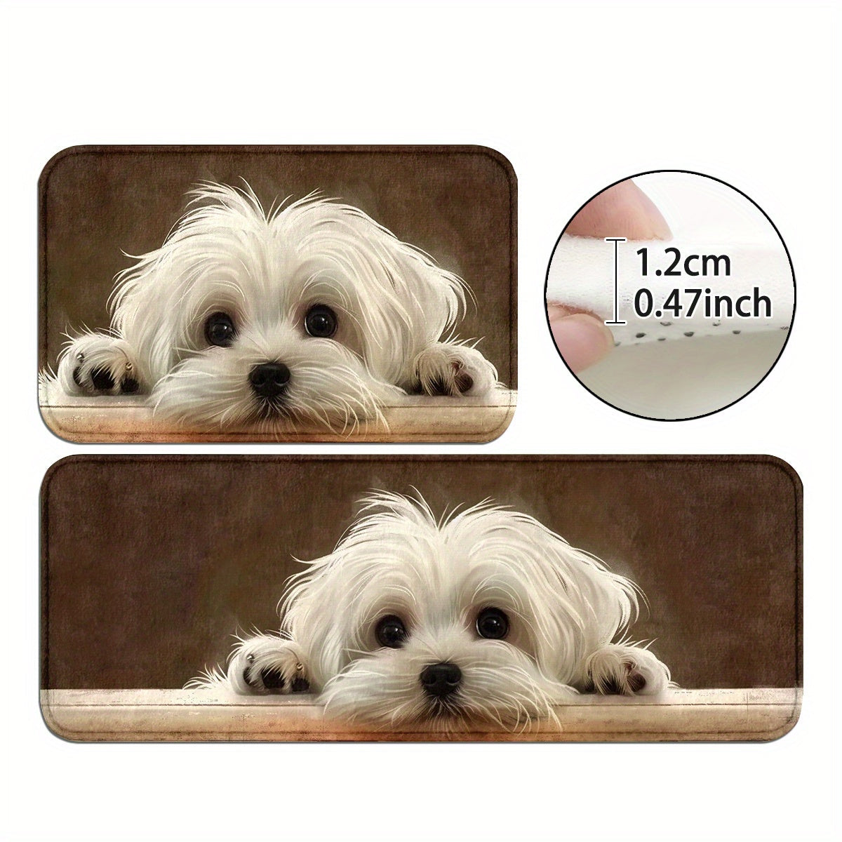 Soft, Durable Welcome Mat with Adorable Dog Design | Non-Slip, Easy to Clean | Great for Indoor/Outdoor, Kitchen, Bathroom, Bedroom | Perfect Holiday Decor & Gift