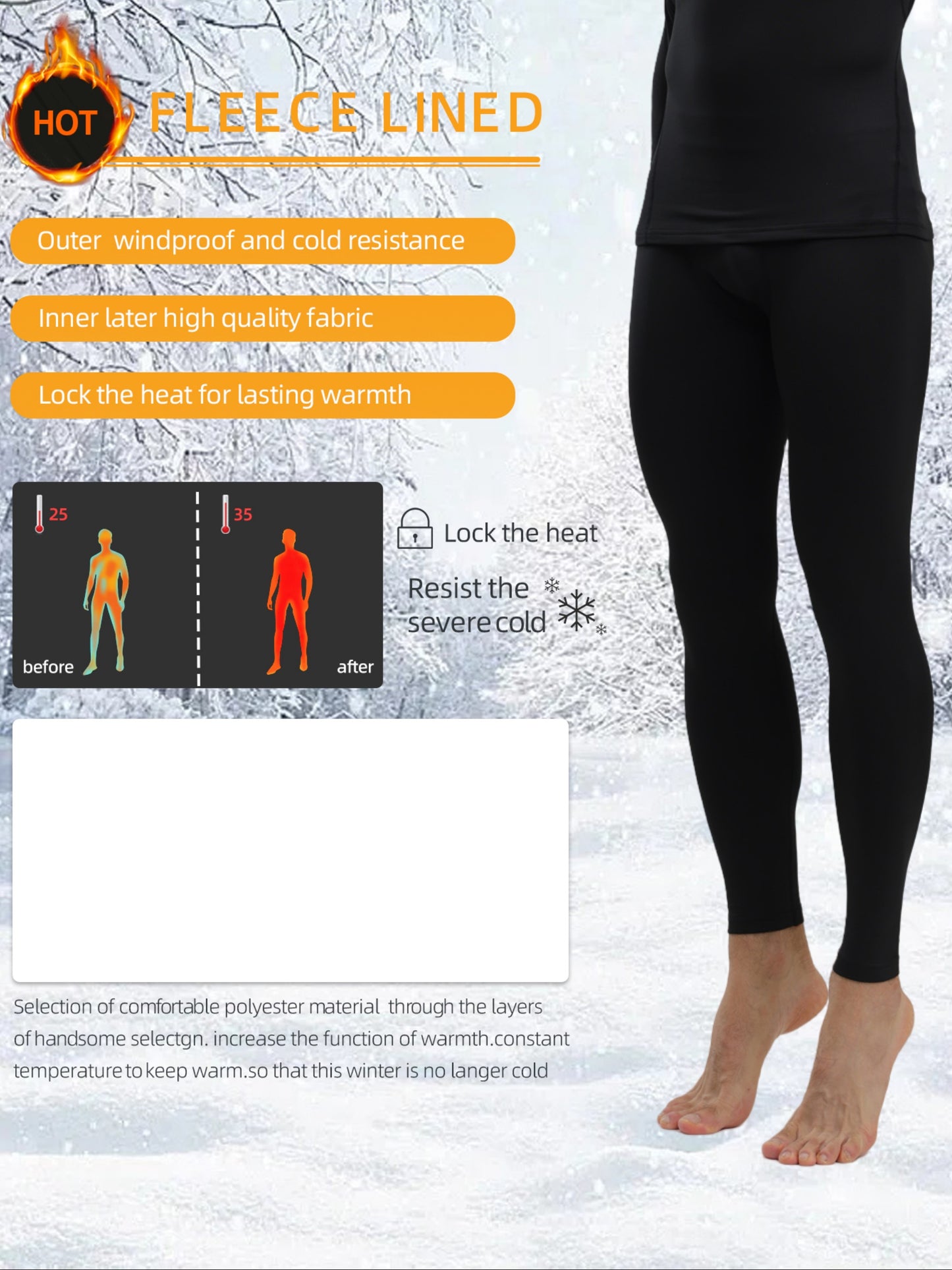 Men's shaping pants for autumn and winter, tight and warm with compression and fleeced lining for comfort during fitness training and outdoor activities.