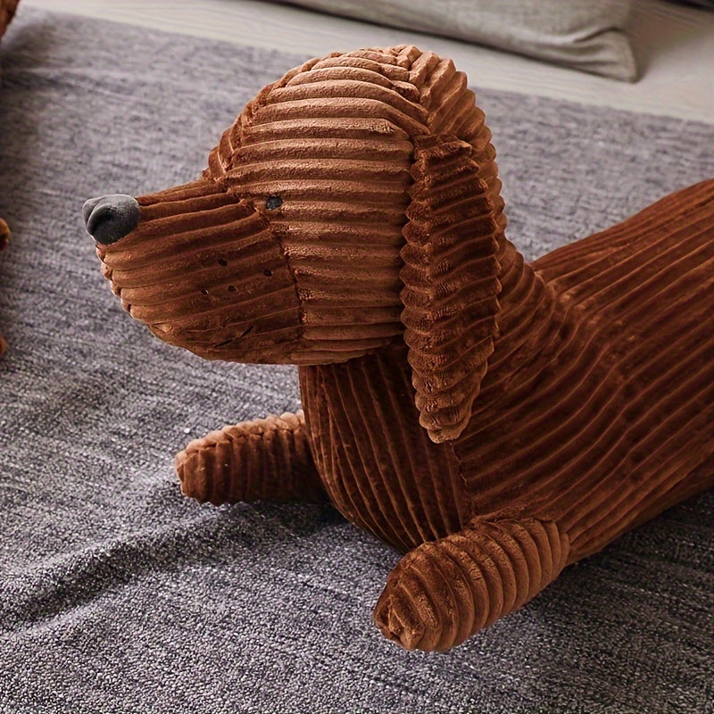 Soft, washable Dachshund dog plush pillow provides neck and waist support for lunch breaks.