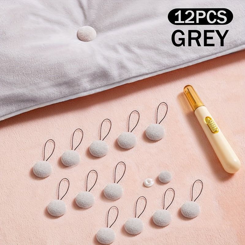 Mixed Color Pack of 6, 12, or 24 Invisible Bed Clips with Auxiliary Tool. These reusable bedding fasteners are designed to keep your bed covers in place and prevent slipping. Easy spot-clean care makes maintenance a breeze.