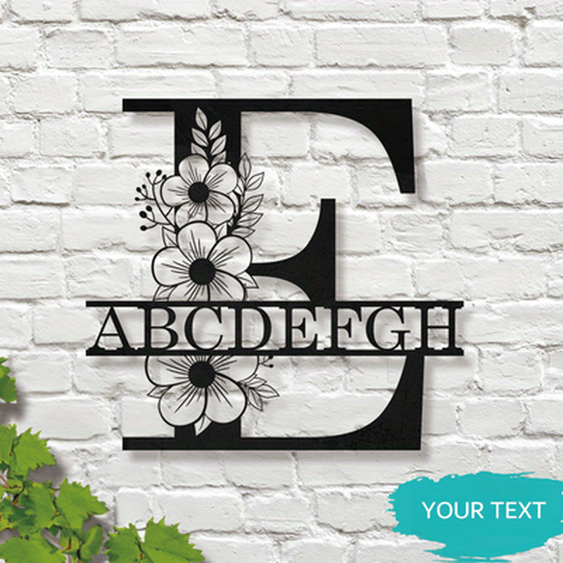 This Elegant Personalized Name Sign with Floral Design is a Customizable Iron Monogram Wall Art that is perfect for Home Decor, Wedding Favors, and Special Celebrations. Suitable for Ages 14 and up.