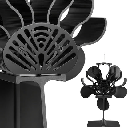 Portable 5-Blade Wood Stove Fan Powered by Heat - No Electricity Required, Great for Heating and Cooling - Ideal Winter Present