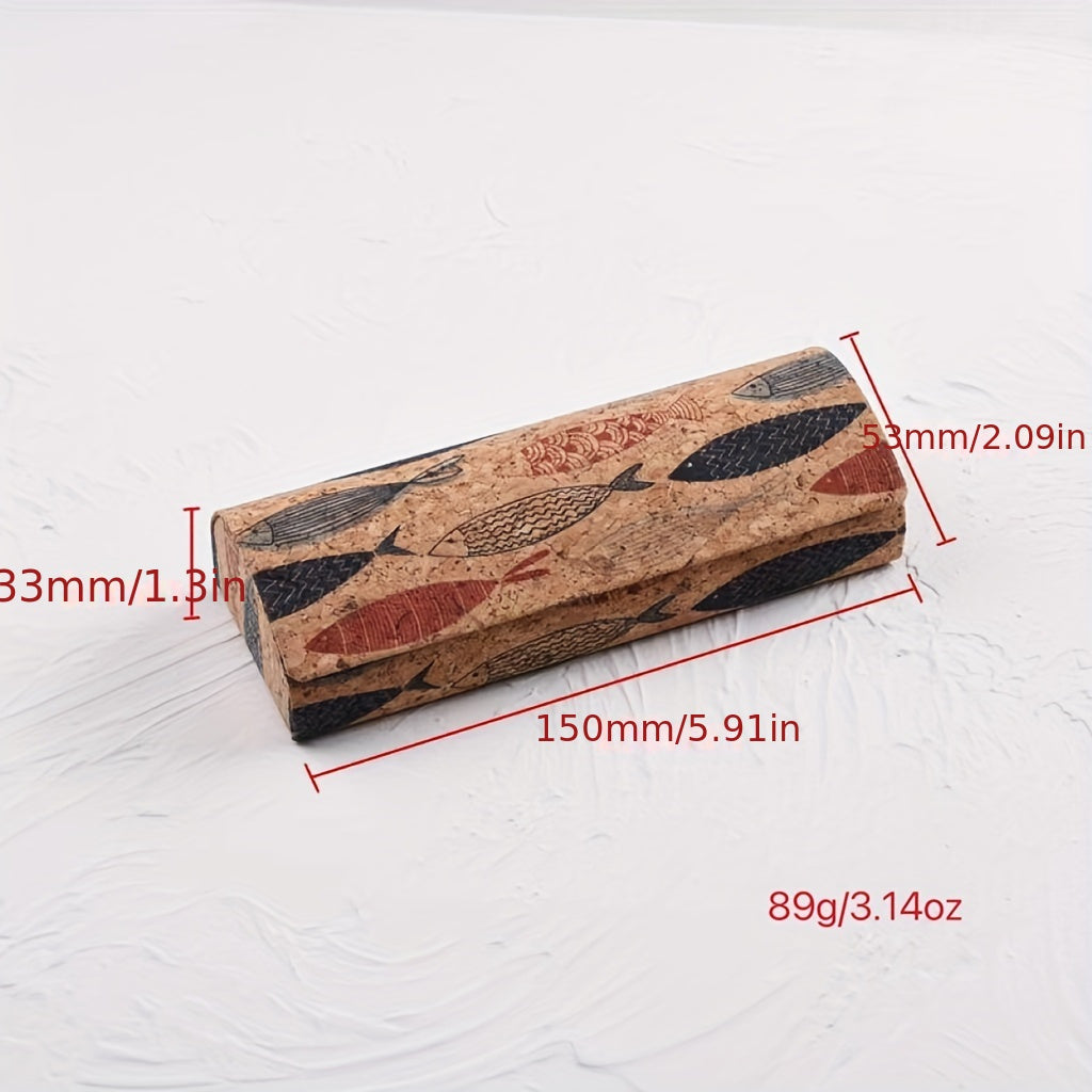 Retro Glasses Case with Magnetic Closure for Portable Protection of your Glasses - Includes Accessories