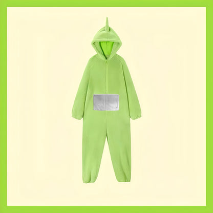 Teletubbies Adult Hooded Jumpsuit Pajamas, Soft Flannel, Cute Cartoon Design