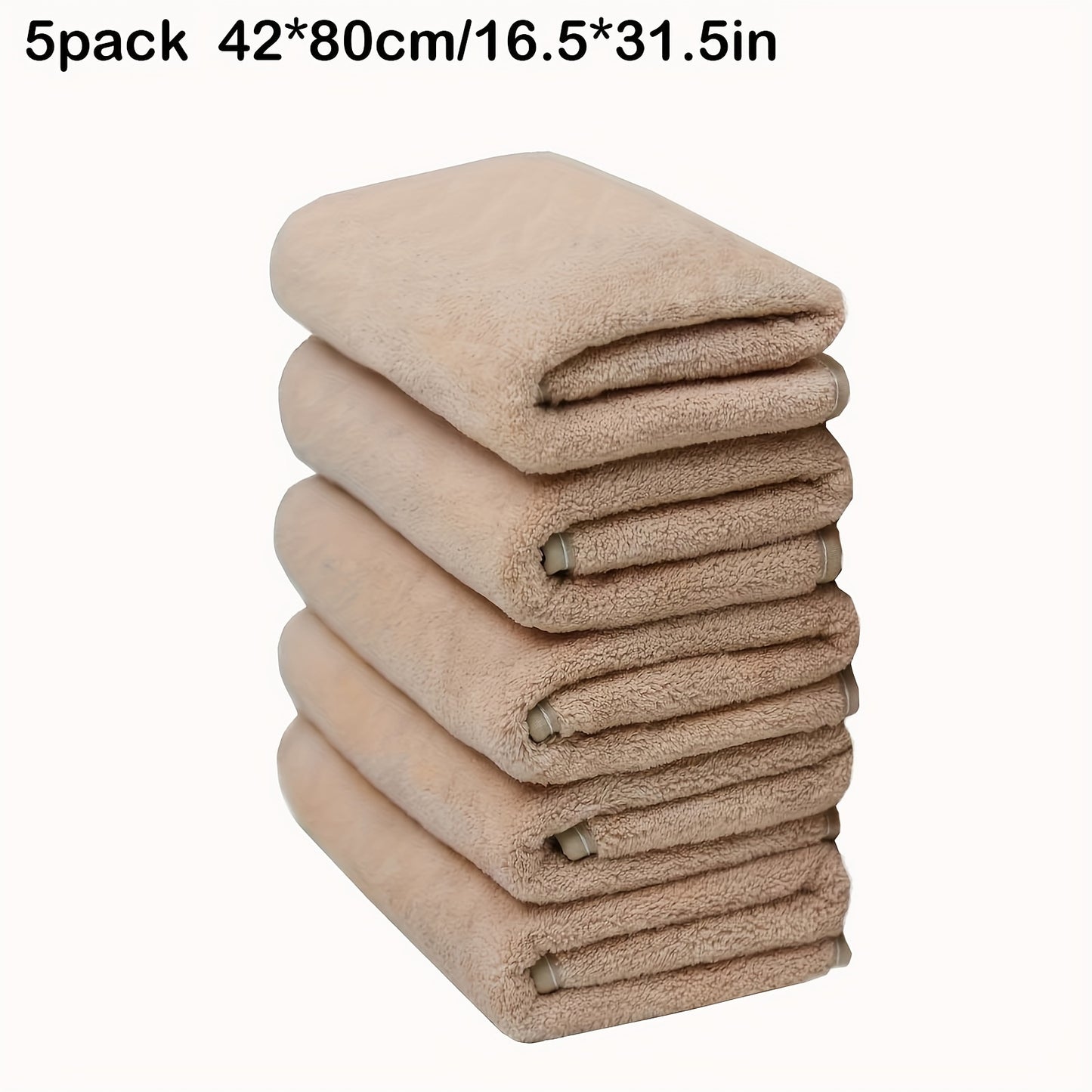 Large 42*80cm Coral Fleece Face Towel 5/10-Pack, 350g/m² Square Density