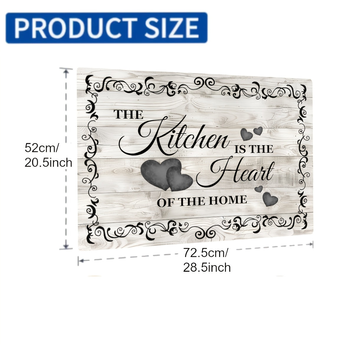 Transform your kitchen  with the "The Kitchen is the Heart of the Home" Diatom Mud Electric Glass Stove Top Cover. This versatile kitchen mat measures 72.39x52.07cm and features an anti-scratch rubber protective pad, making it ideal for use on ceramic