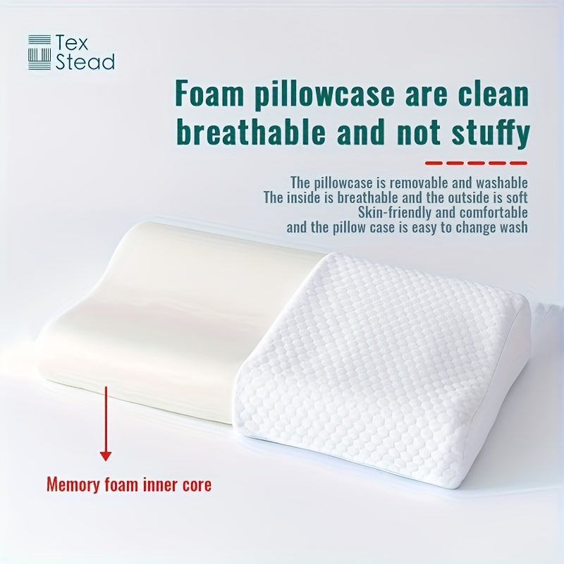 Memory Foam Pillow designed for Comfortable Sleep, Contour Shape for Neck and Cervical Support on Bed