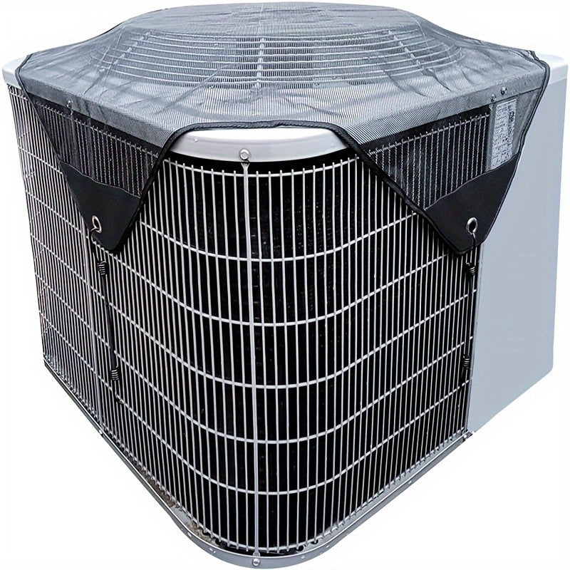 Cover your outdoor air conditioning unit with the DuraGuard Black Thick Sunscreen Rubber Mesh Cover to protect it from dust, sun damage, and other elements. This fan cover requires no electricity to use.