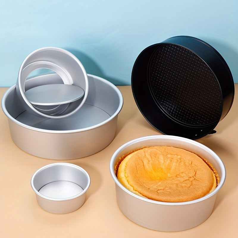 One piece of Loose Bottom Cake Pan Mold with Removable Base, Oven Tool for Baking Cakes, Kitchen Baking Gadgets and Tools in 4'', 6'', 8'' and 10'' sizes. Perfect for Home Kitchen Use.