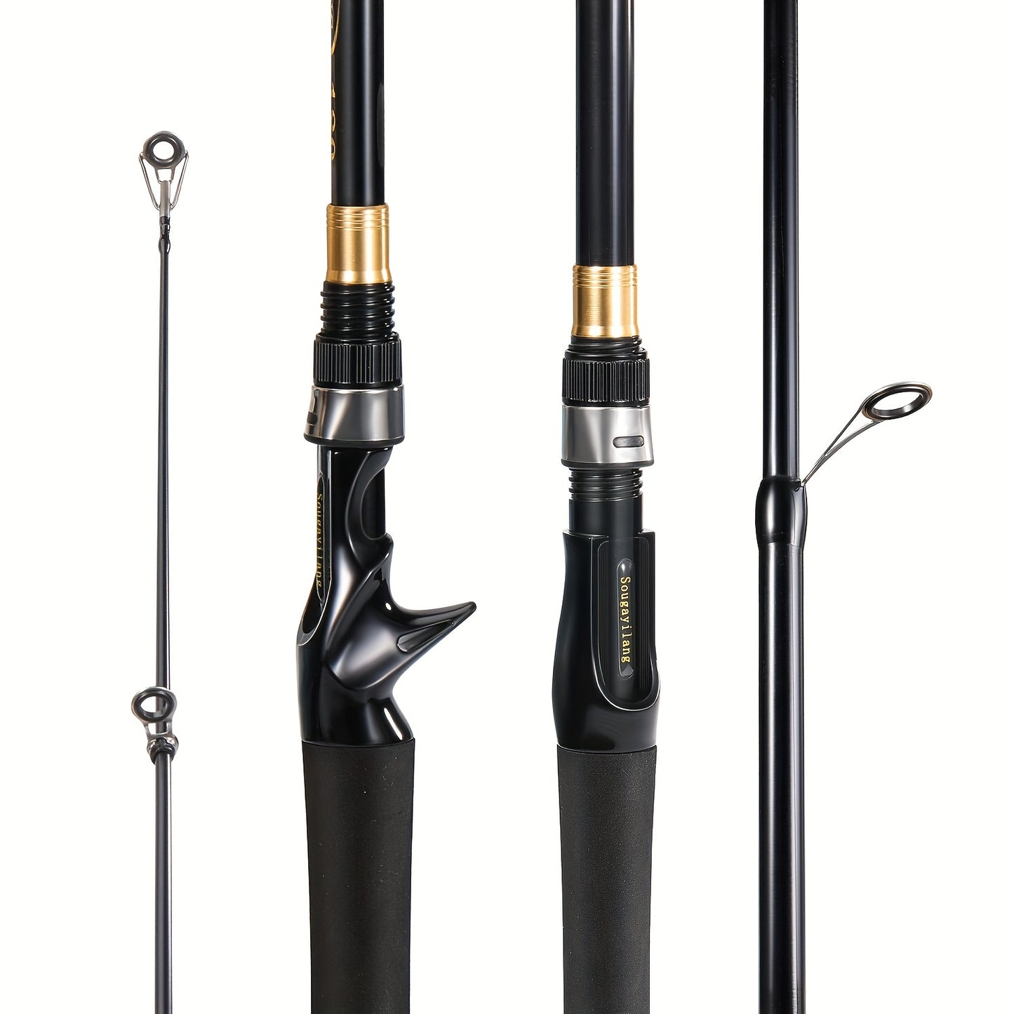 Sougayilang telescopic fishing rod made of carbon fiber with EVA handle, suitable for freshwater and saltwater fishing.