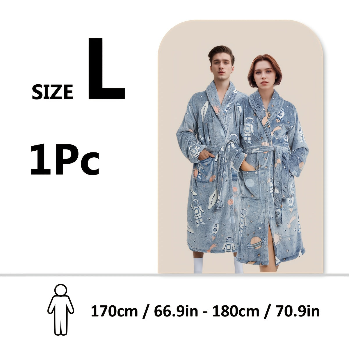 Soft cartoon print bathrobe - cozy, machine washable for shower & sleep.