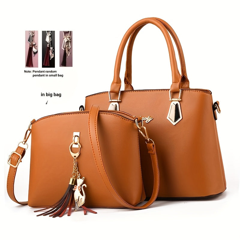 Stylish and versatile 2-piece ladies' bag with large capacity, suitable for gifting girlfriends, wives, and parents on Valentine's Day or birthdays.