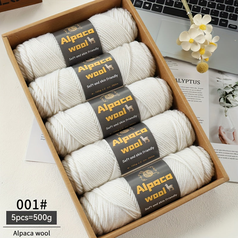 500G Alpaca Wool Yarn, 245 Thick Knitting Needles, Multi-Colored Kit for Autumn and Winter Fashion DIY Projects. Includes Yarn for Sweaters, Cardigans, Scarves, Hats, Gloves, Pants, and