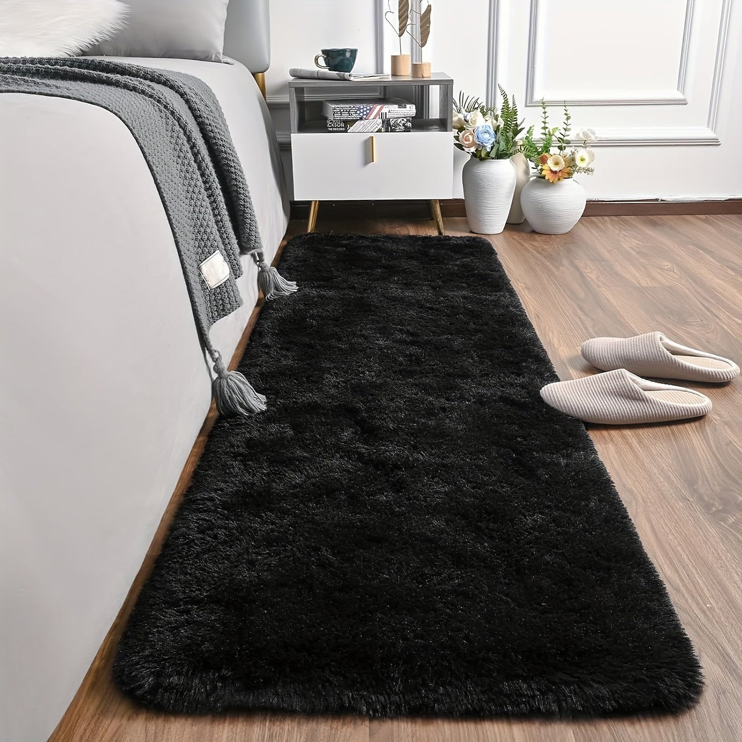 Soft Gradient Color Shaggy Area Mat, Polyester Mat for Living Room Bedroom Sofa Bedside Bay Window, Machine Washable, Available in Various Sizes