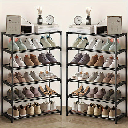 1-piece Easy to Assemble Multi-Tier Shoe Rack for Durable and Efficient Shoe Storage in Entryway, Hallway, Bedroom, Living Room, Home, or Dorm - Available in 2-8 Layers