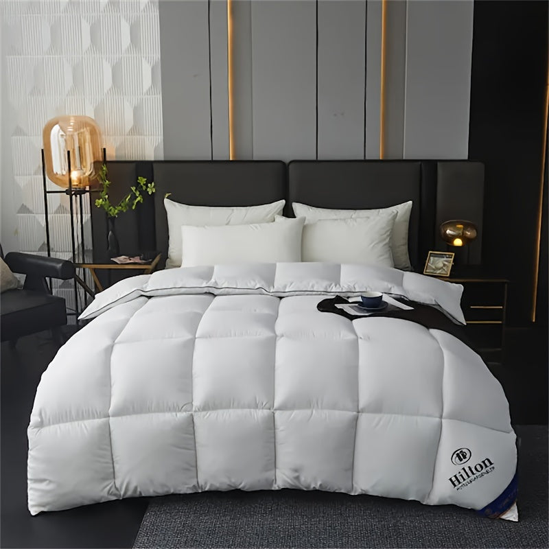 Luxurious Hilton-style comforter with ultra-soft, thick, all-season quilt designed for hotel bedrooms and gifts.