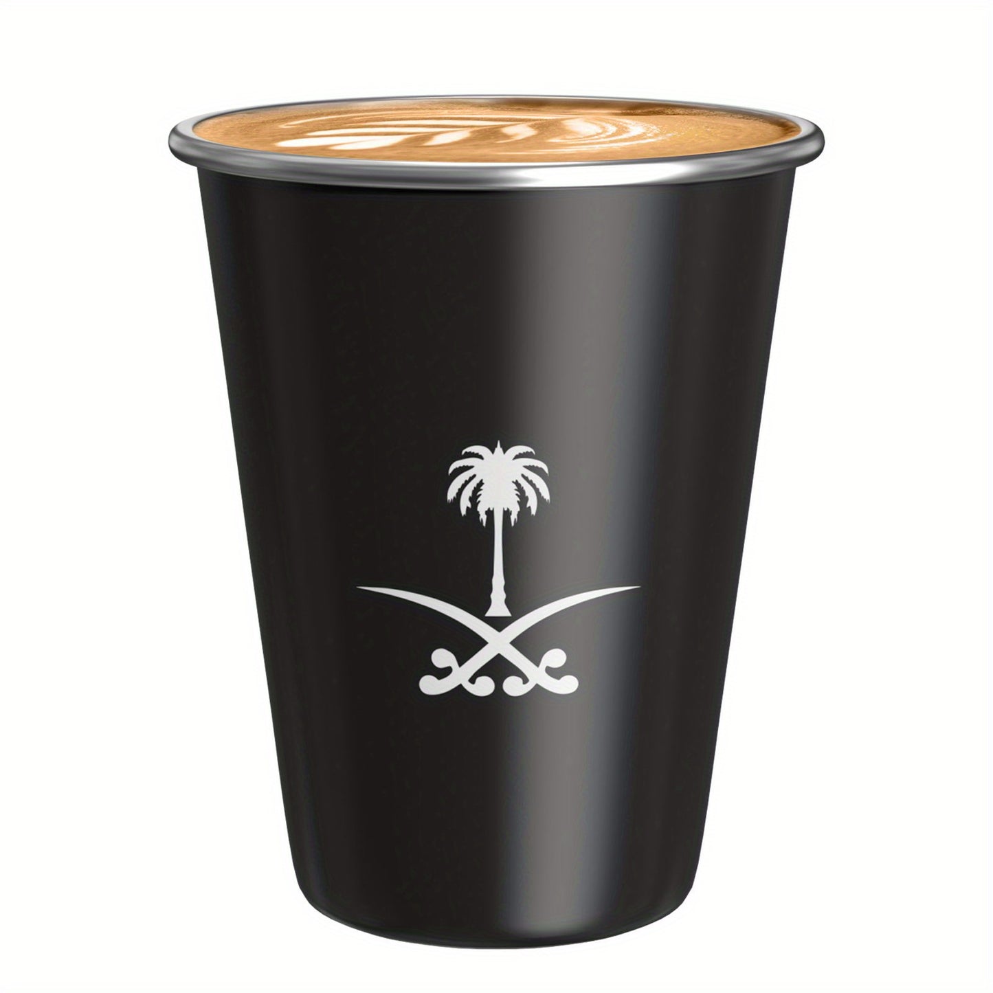 350ML Stainless Steel Water Cup featuring Saudi Arabia Emblem; PVC Free, Insulated, Machine Washable, Ideal for Outdoor Camping, Parties, and Gifts