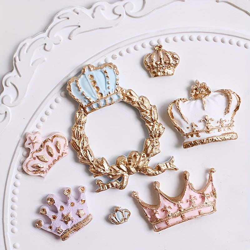 A single piece of the Crown Chocolate Mold, featuring a charming Kawaii design of crowns and bowties. This Silicone Mold can be used for making candies, fondants, and biscuits. Ideal for DIY cake decorating, this versatile baking tool is a must-have in