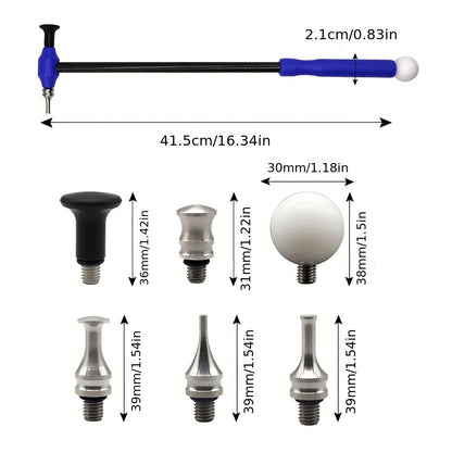 Titanium alloy tapper hammer with carbon fiber handle for car dent repair.